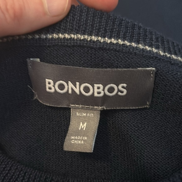 Bonobos men’s blue 100% merino wool crew neck sweater size medium - Picture 7 of 8